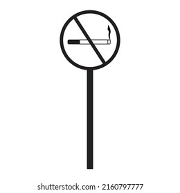 No Smoking Sing Vector Flat Icon. Isolated Cigarette Smoke, Sign Board Emoji Illustration.