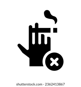 gráfico vectorial de ilustración de icono sólido no fumador