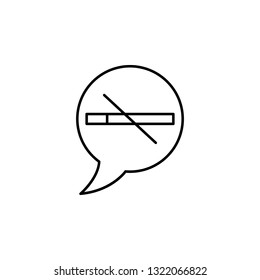 no smoking, speech bubble icon. Element of quit smoking for mobile concept and web apps icon. Thin line icon for website design and development, app development