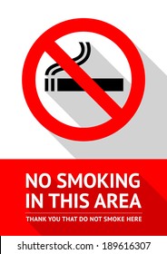 No smoking sticker, flat vector illustration