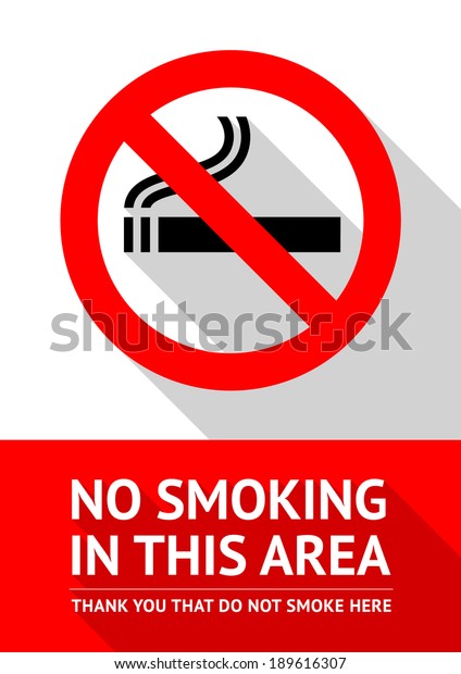 No Smoking Sticker Flat Vector Illustration Stock Vector (Royalty Free ...