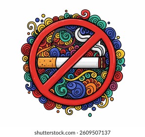 No smoking, Stop smoking, Non Smoking area sign. Smoking is injurious for health. 