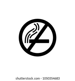 No smoking, stop, no smoke sign icon symbol vector illustration flat