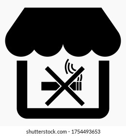 No smoking in the store. STOP smoking in a cafe. Vector icon.. Commercial line vector icon for websites and mobile minimalistic flat design.