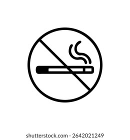 No Smoking Symbol with Cigarette and Smoke Inside a Circle