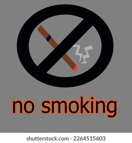 no smoking symbol color pattern d on gray background