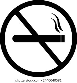 Icono de símbolo de no fumar. Ilustración vectorial.