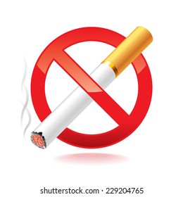 No smoking symbol isolated on white photo-realistic vector illustration