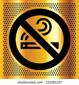 No smoking symbol on a bronze backdrop