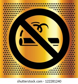 No smoking symbol on a bronze background