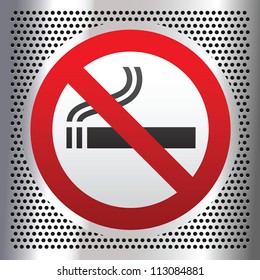 No smoking symbol on a chromium background