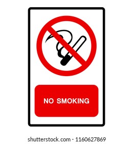 No Smoking Symbol Sign, Vector Illustration, Isolate On White Background Icon. EPS10