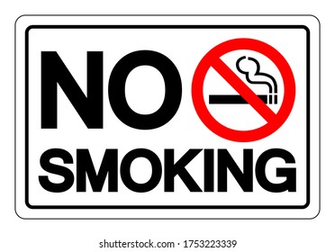 No Smoking Symbol Sign, Vector Illustration, Isolate On White Background Label .EPS10