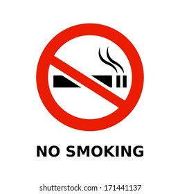 No smoking symbol and text on white background