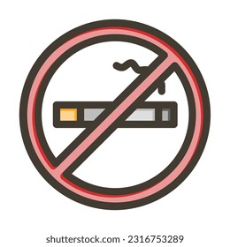 No Smoking Thick Line Filled Colors For Personal And Commercial Use.
