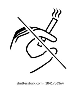 No Smoking Thin Line Vector Icon. Flat Icon Isolated on the White Background. Editable Stroke EPS file. Vector illustration.