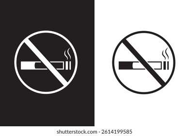 No Smoking Thin Line Vector Icon. Flat Icon Isolated on the White Background. Editable Stroke EPS file. Vector illustration.