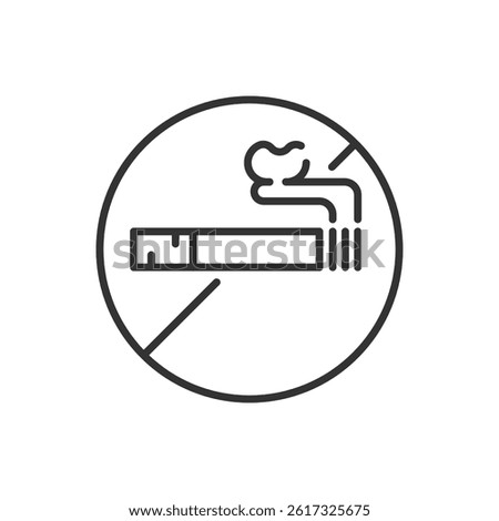 No Smoking Thin Line Vector Icon. Flat Icon Isolated on the White Background. Editable Stroke EPS file. Vector illustration.