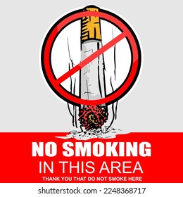 No Smoking In This Area, sign vector