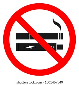 NO SMOKING, NO VAPING combined sign. Printable sticker. Vector.