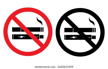 No smoking, No vaping combined sign. High resolution vector icon. Vector illustration eps file