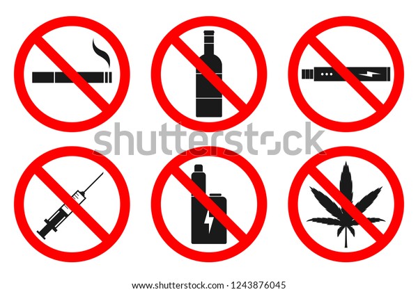 禁煙 蒸気 薬物 アルコールサイン ベクター画像 のベクター画像素材 ロイヤリティフリー