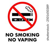 No smoking no vaping prohibition sign