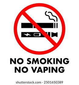 No smoking no vaping prohibition sign