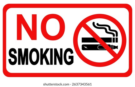 No smoking no vaping prohibition sign. Vector Illustration design.