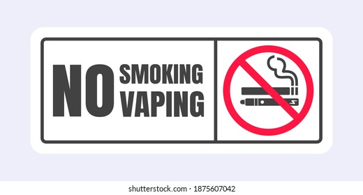 No smoking no vaping sign. Forbidden sign icon isolated on white background vector illustration. Cigarette, vape and smoke and in prohibition circle.