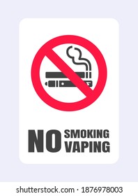 No smoking no vaping sign. Forbidden sign icon isolated on white background vector illustration. Cigarette, vape and smoke and in prohibition circle.