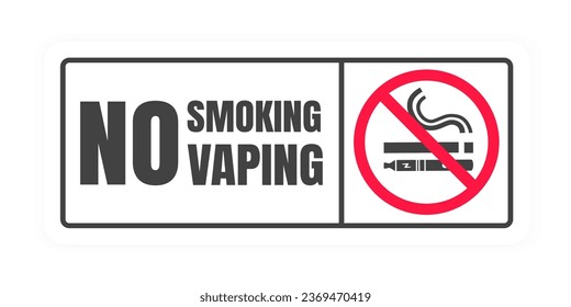 No fumar, no hay señal de vapor. Icono de signo prohibido aislado en ilustración vectorial de fondo blanco. Cigarrillo, uva y humo y en círculo de prohibición.