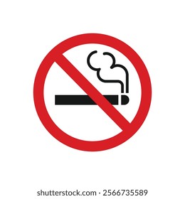 No smoking no vaping sign. Forbidden sign icon isolated on white background vector illustration. Cigarette, vape and smoke in prohibition circle