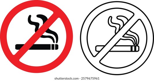 No smoking no vaping sign Forbidden sign icon isolated on white background vector illustration