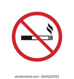 No smoking no vaping sign template. Forbidden sign icon isolated on white background vector illustration. Cigarette, vape and smoke in prohibition circle