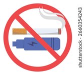 No smoking no vaping sign, This area not allow to smoking. Warning sign of no smoking including Electronic Cigarette.