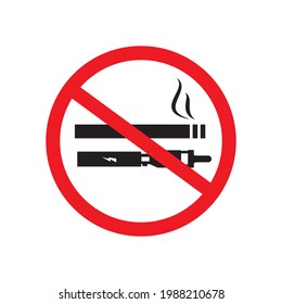 No smoking, no vaping sign. Vector sticker