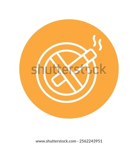 No smoking Vector Circle Outline Icon. Eps File 10