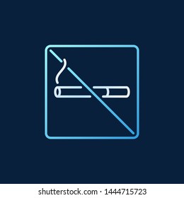 No Smoking vector colored outline icon or sign on dark background