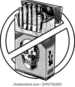 No Smoking vector design featuring a cigarette pack. A strong anti-smoking message, perfect for posters, stickers, and awareness campaigns. Clean, modern, and impactful.