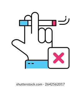 No Smoking Vector Filled outline illustration style icon. EPS 10 file
