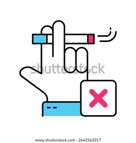 No Smoking Vector Filled outline illustration style icon. EPS 10 file
