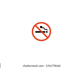 No Smoking Vector Flat Icon. Isolated No Smoking Sign Emoji Illustration Symbol