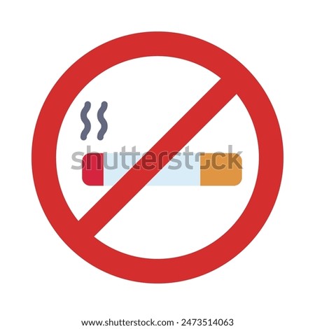 No Smoking Vector Flat Icon Design