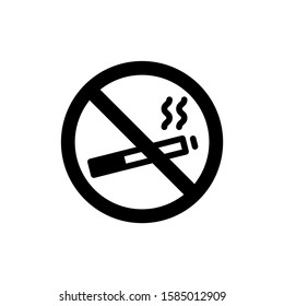 No Smoking vector icon in black flat design on white background