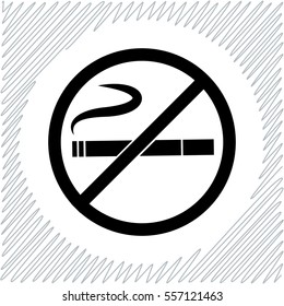 No smoking vector icon - black  illustration