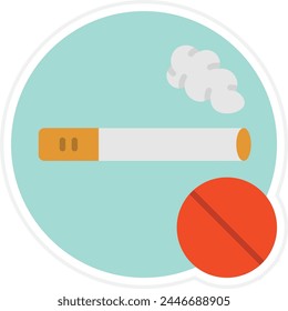 Icono de Vector de no fumar. Se puede utilizar para la impresión, aplicaciones móviles y de Web.