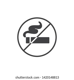 No smoking vector icon. Cigarette forbidden filled flat sign for mobile concept and web design. Stop smoking ban glyph icon. Symbol, logo illustration. Vector graphics