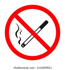 No smoking vector icon. Do not smoke cigarette icon. Smoking prohibited. Forbidden smoke icon sign. No Tobacco symbol. Restriction icon. Warning Caution sign.