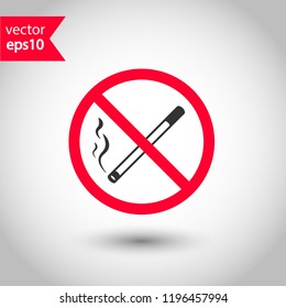 No smoking vector icon. Do not smoke cigarette icon. Smoking prohibited. Forbidden smoke icon sign. No Tobacco symbol. Restriction icon. Warning Caution sign. EPS 10 flat symbol.